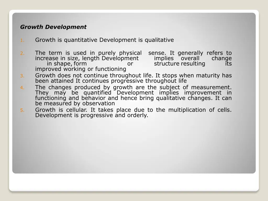 growth development