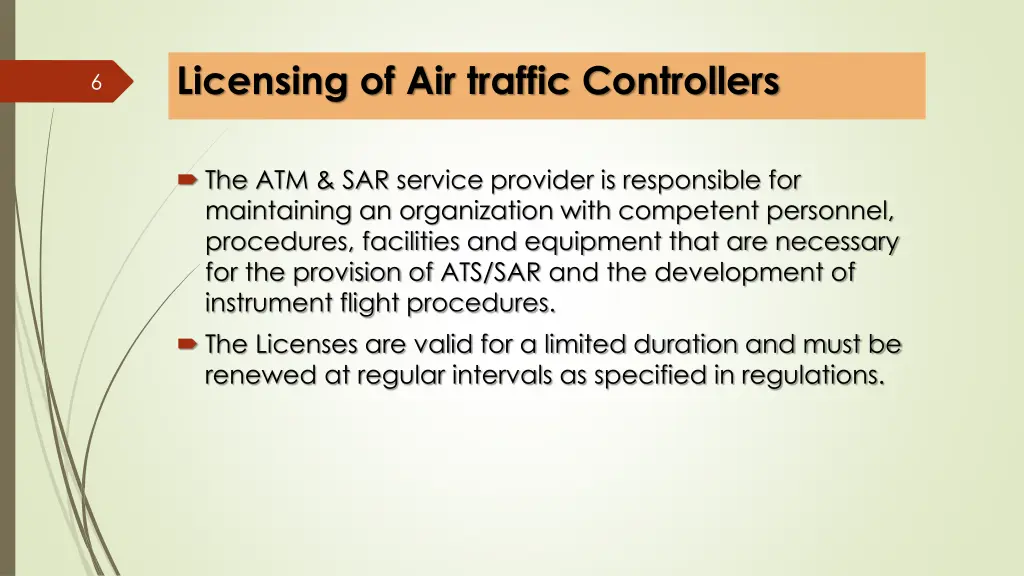 licensing of air traffic controllers 1