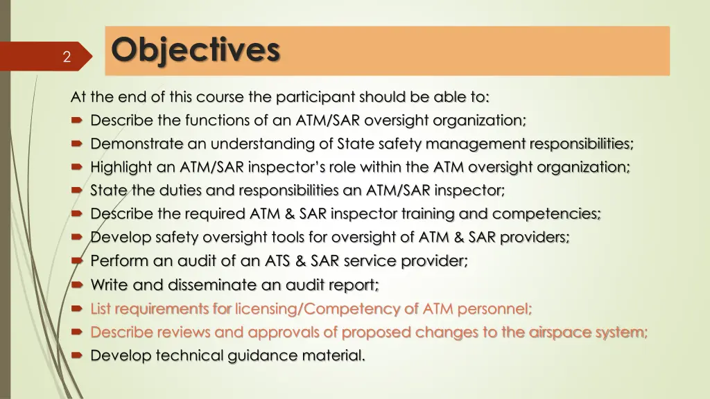 objectives
