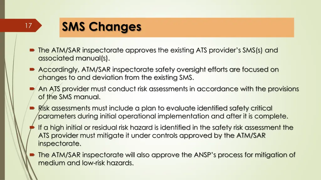 sms changes