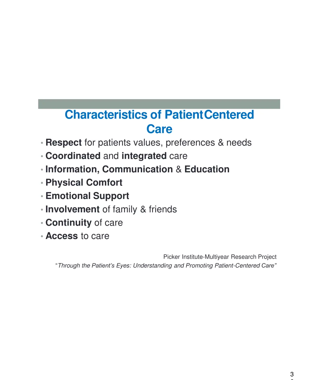 characteristics of patientcentered care respect