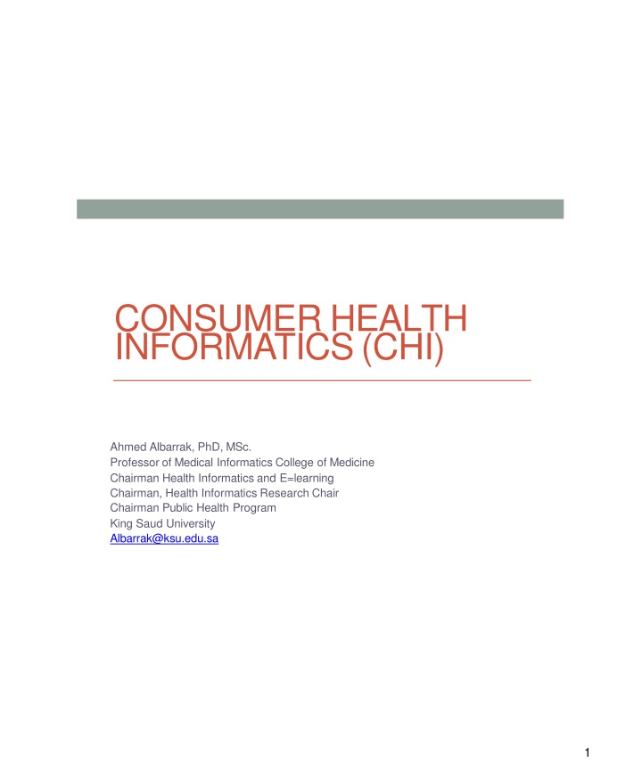 consumer health informatics chi