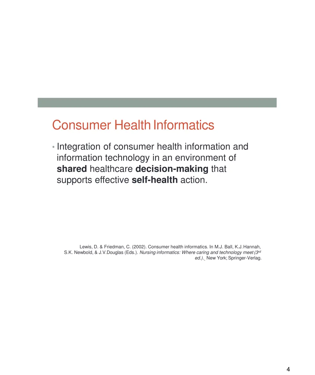 consumer healthinformatics