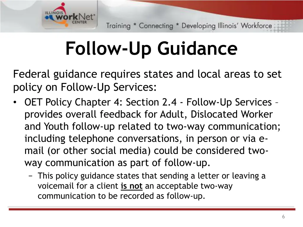 follow up guidance