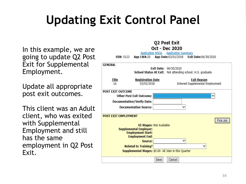 updating exit control panel 2