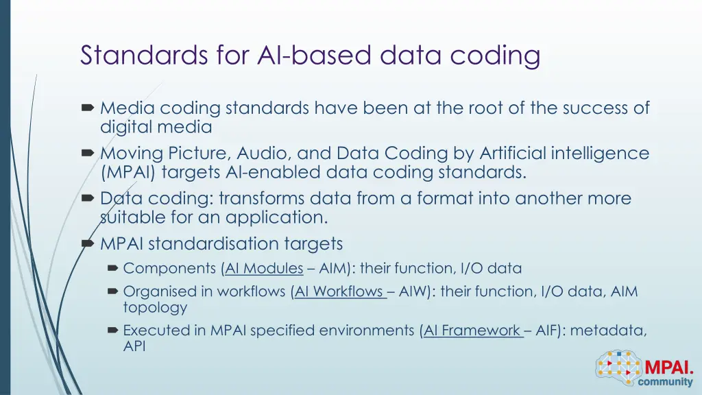 standards for ai based data coding