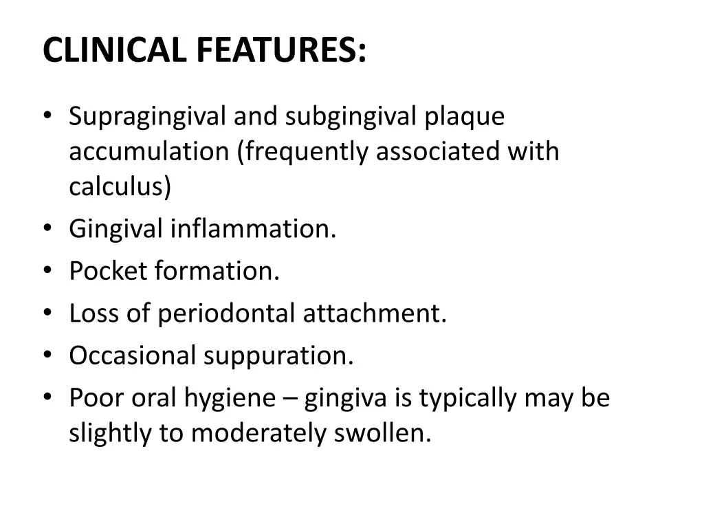clinical features