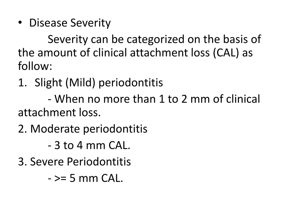 disease severity severity can be categorized