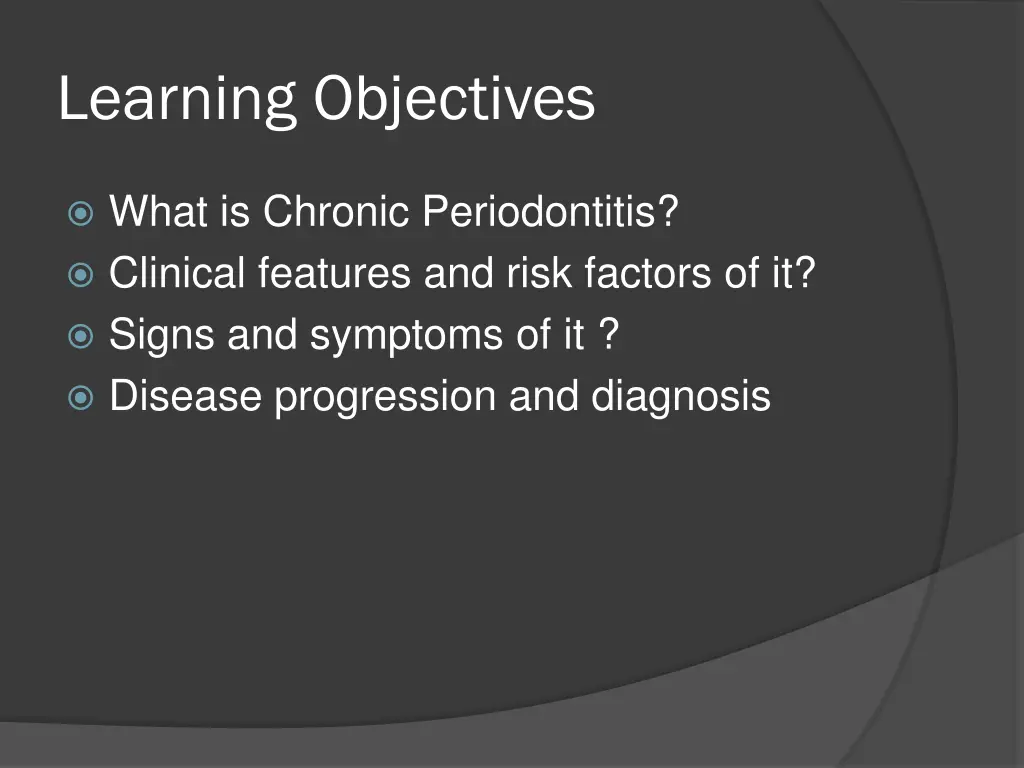 learning objectives