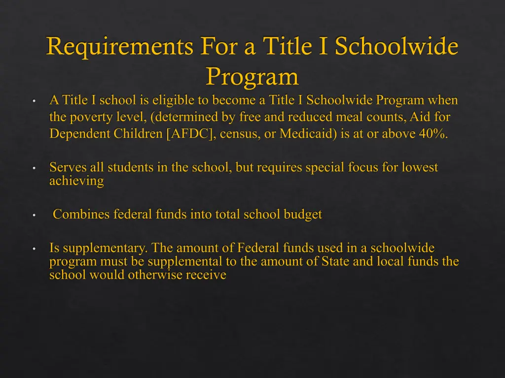 requirements for a title i schoolwide program
