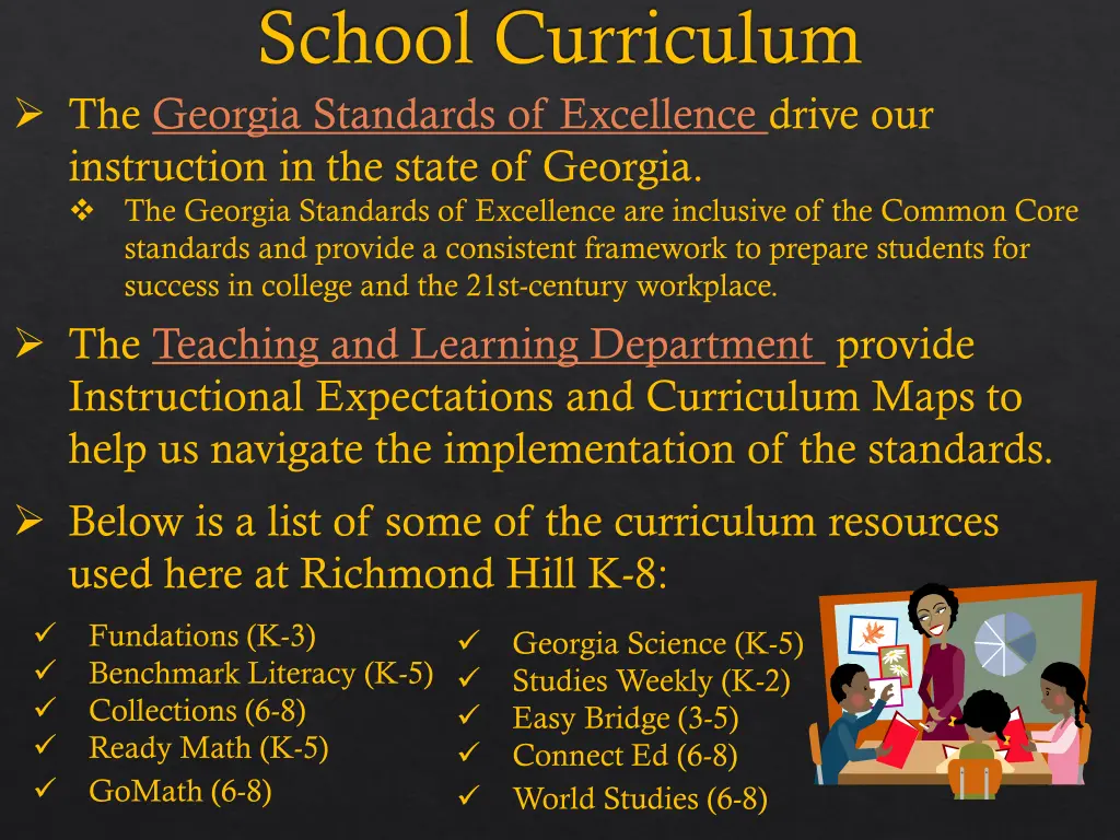 school curriculum the georgia standards