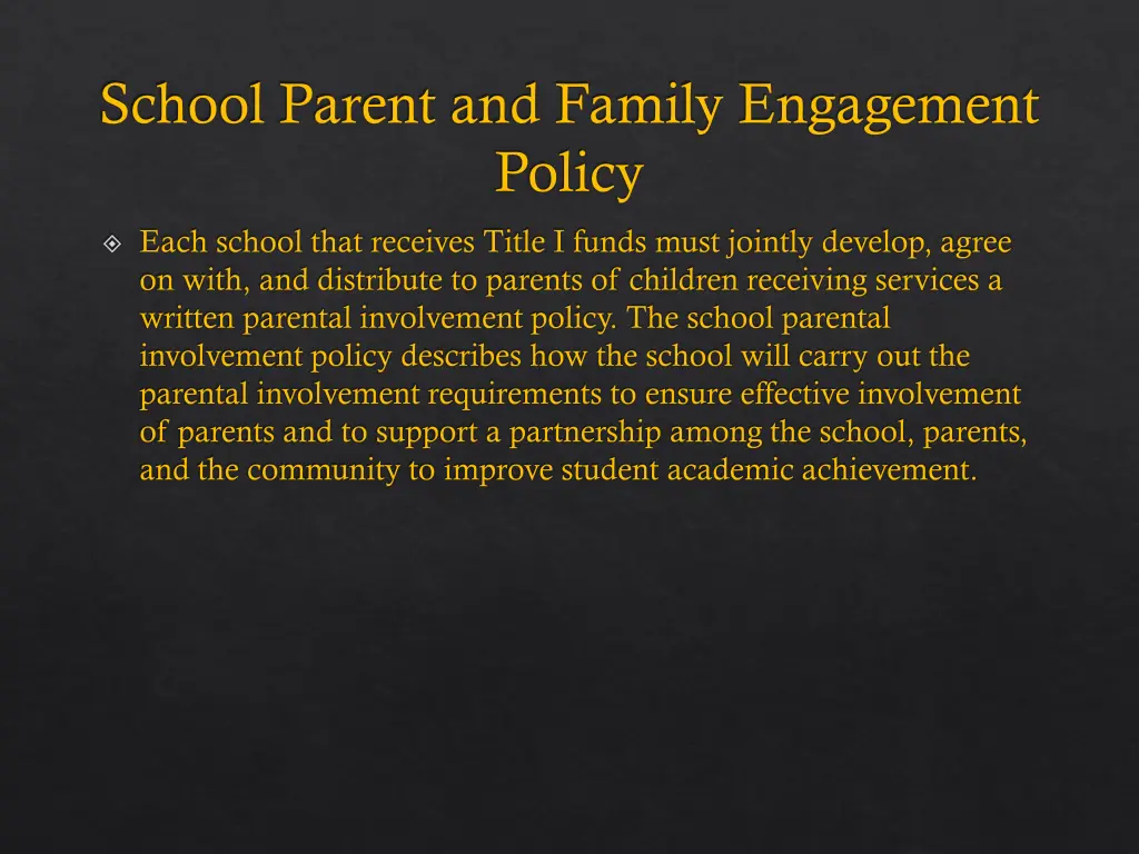 school parent and family engagement policy