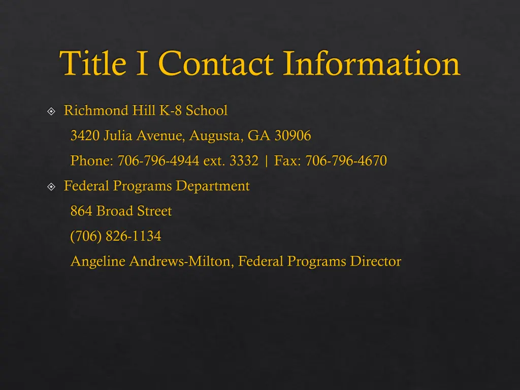 title i contact information
