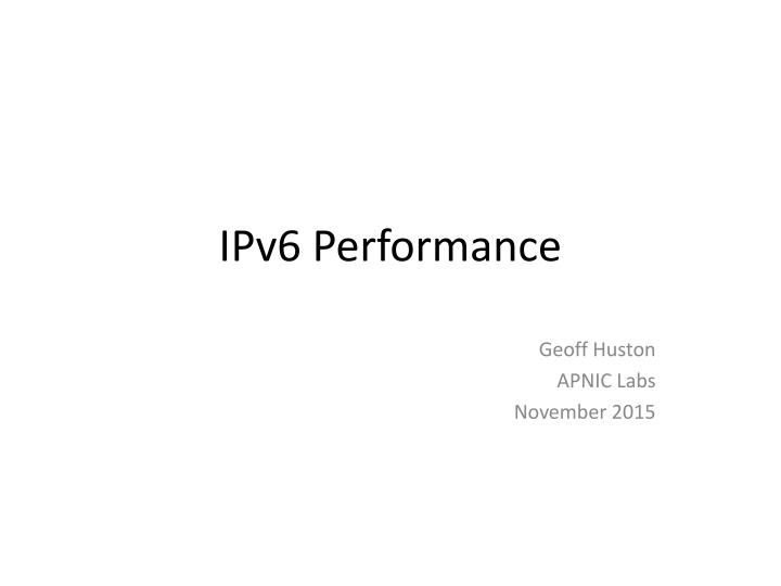 ipv6 performance