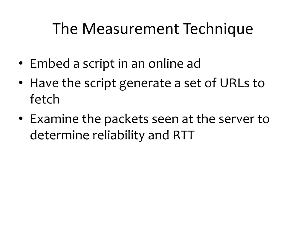 the measurement technique