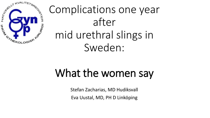 complications one year after mid urethral slings