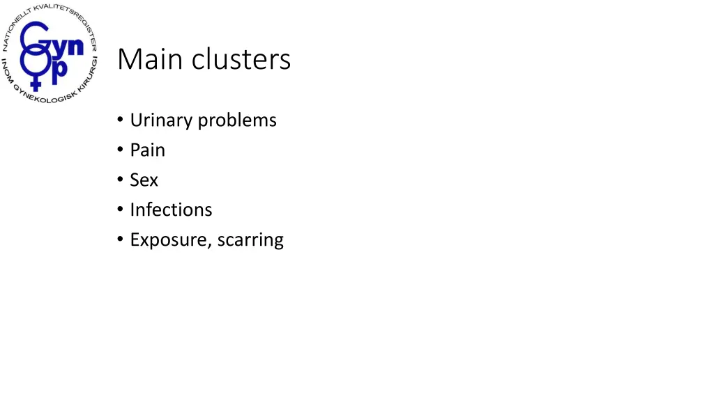 main clusters
