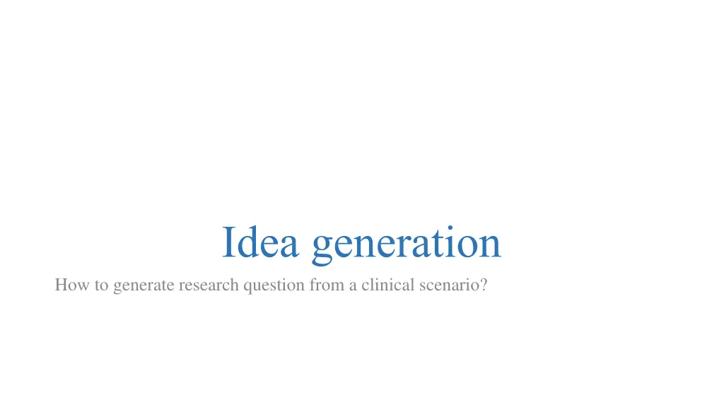 idea generation
