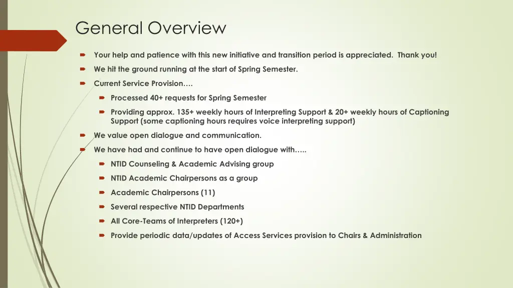 general overview