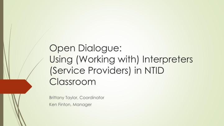 open dialogue using working with interpreters