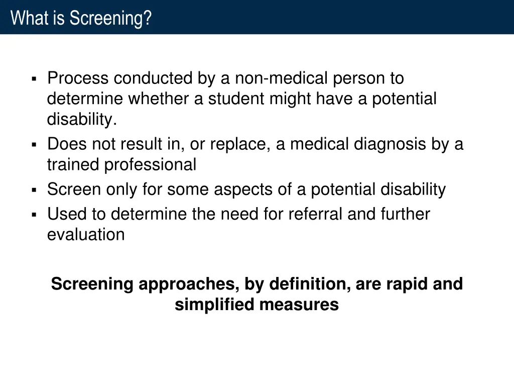 what is screening
