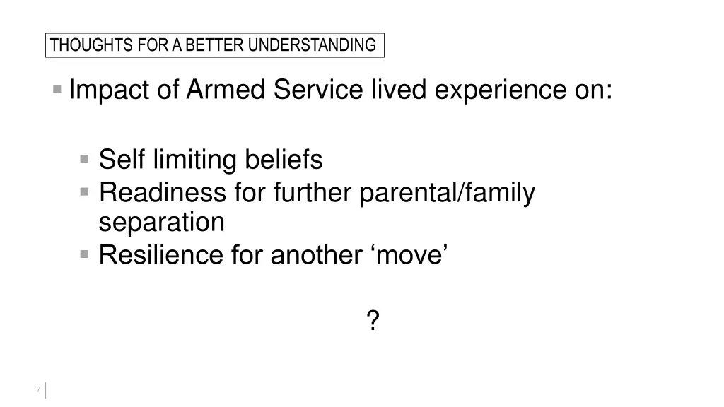 thoughts for a better understanding