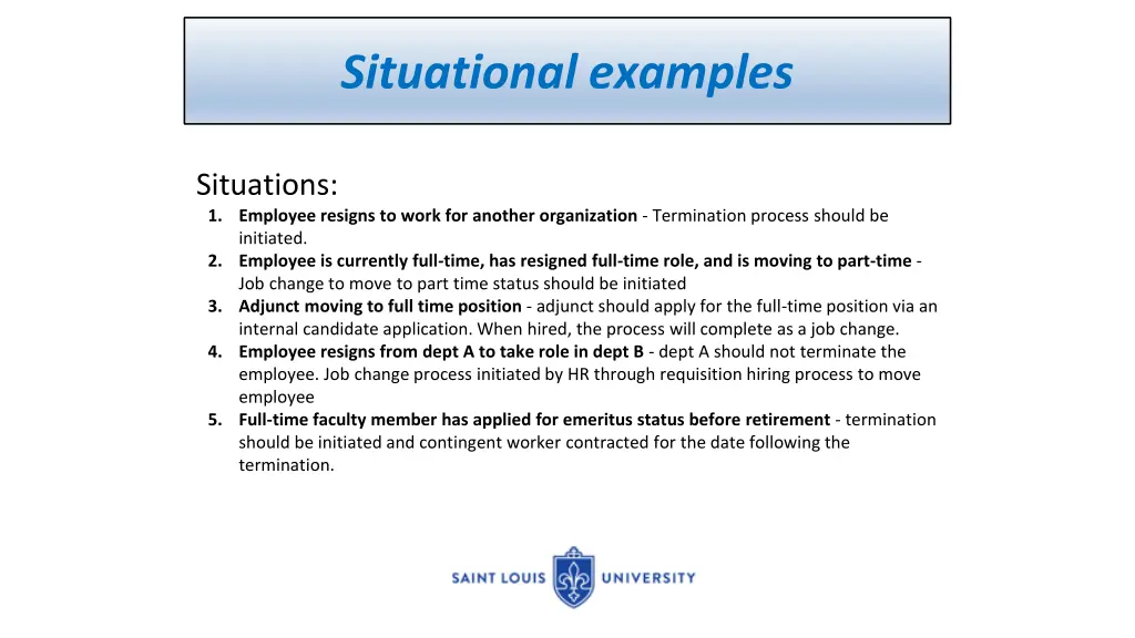 situational examples
