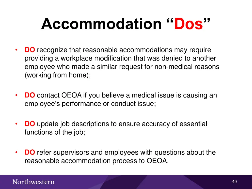 accommodation dos