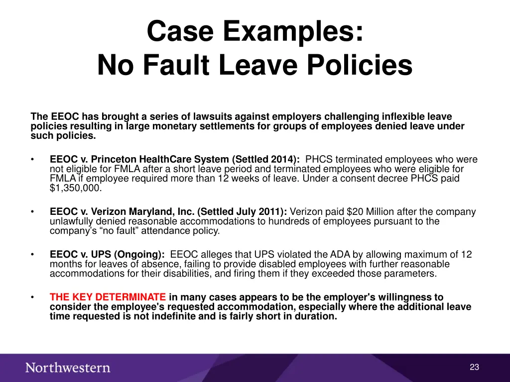 case examples no fault leave policies