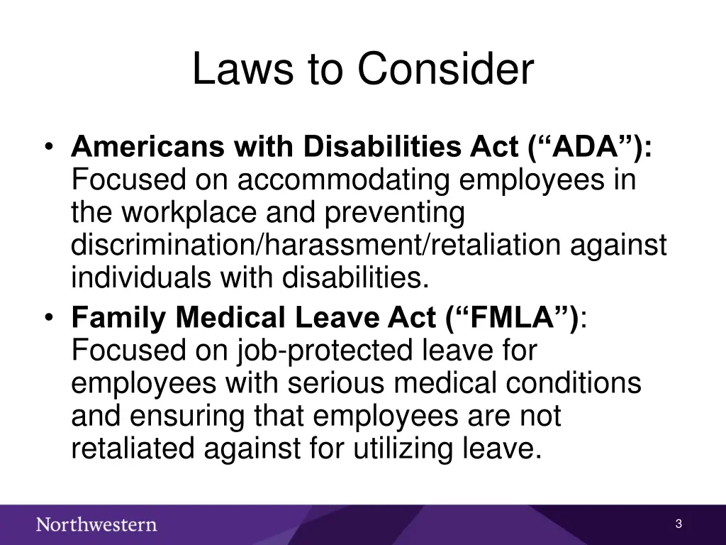 laws to consider
