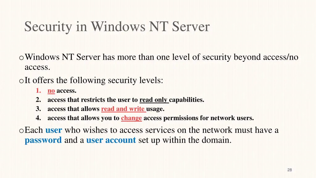 security in windows nt server