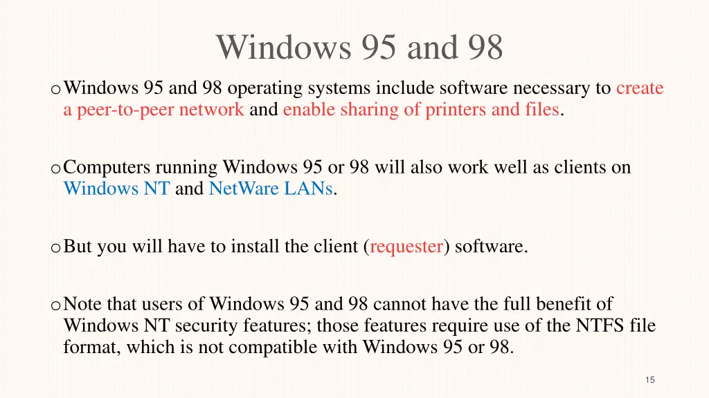 windows 95 and 98