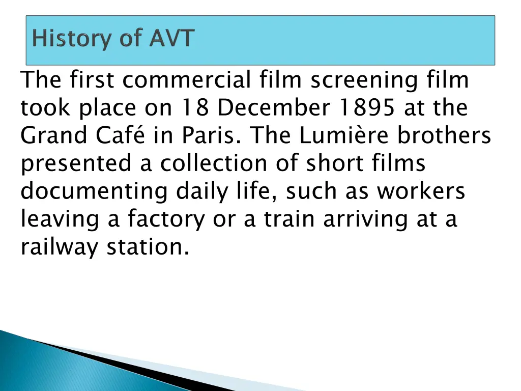 the first commercial film screening film took