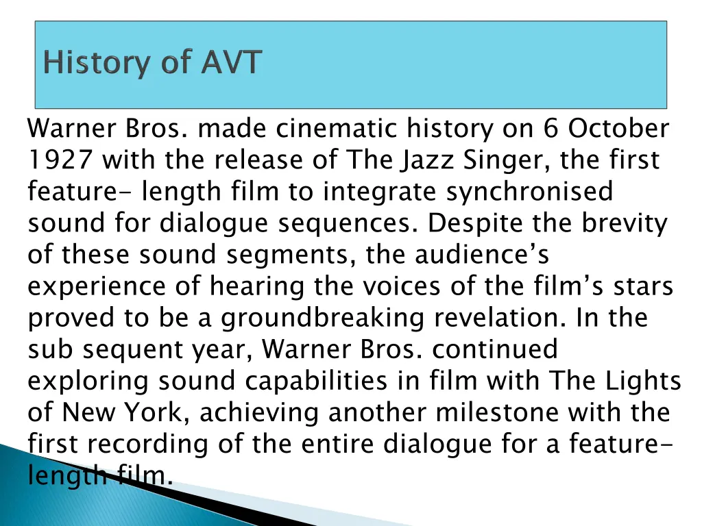 warner bros made cinematic history on 6 october