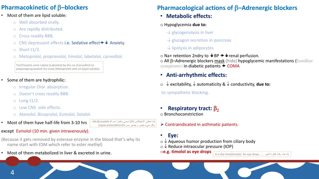 pharmacokinetic of blockers most of them