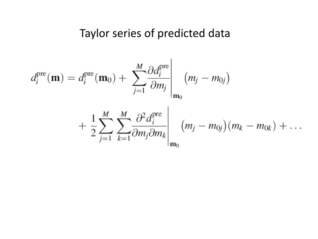 taylor series of predicted data