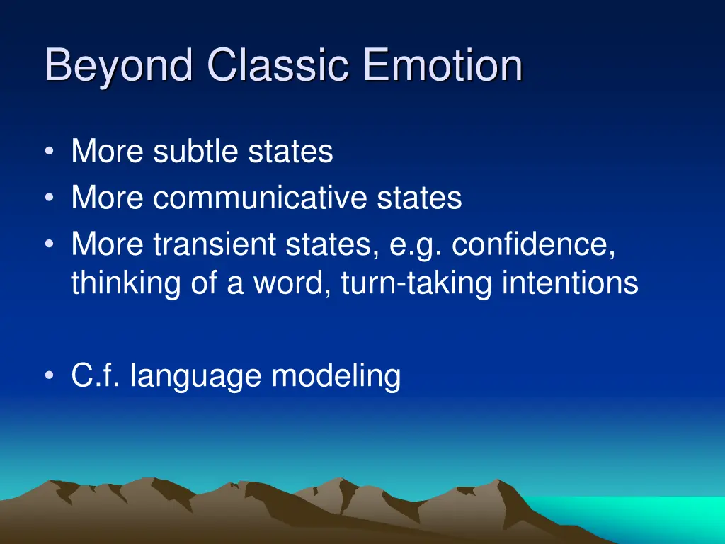 beyond classic emotion