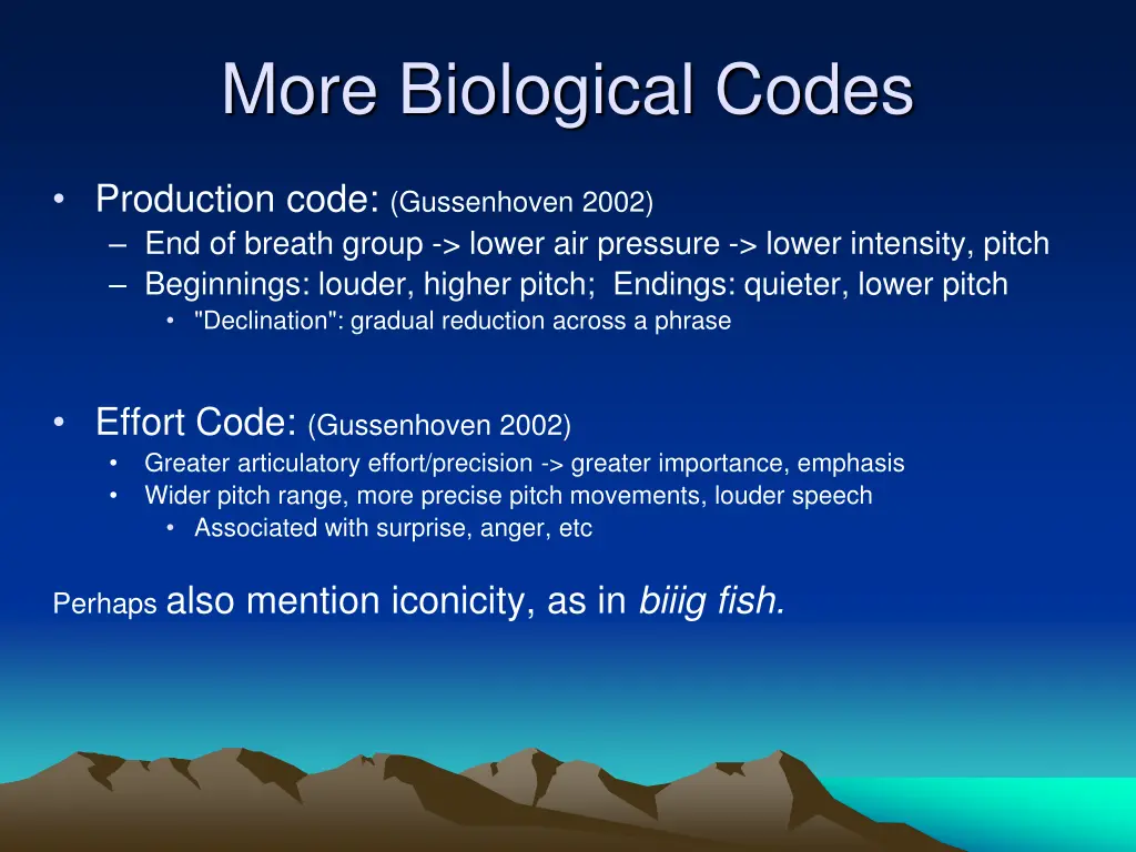 more biological codes