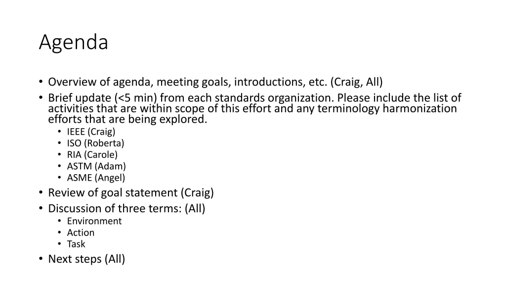 agenda