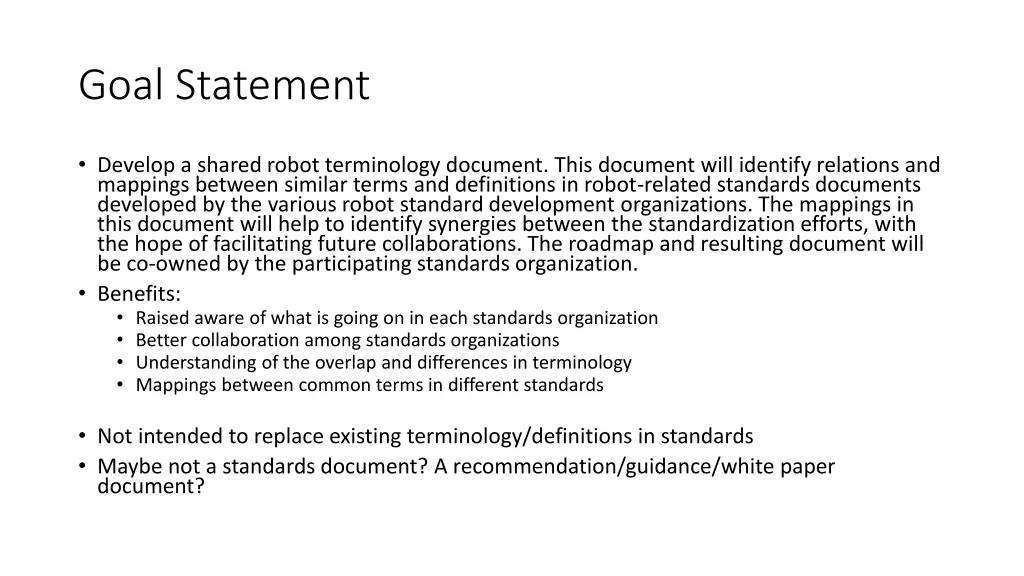 goal statement
