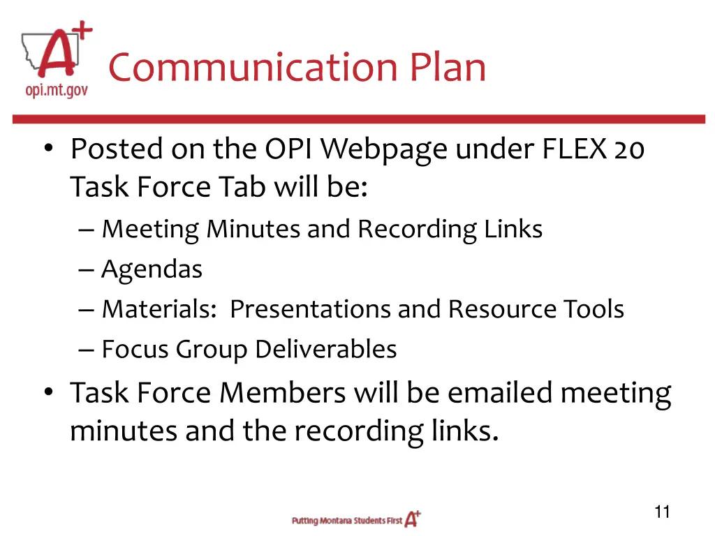 communication plan