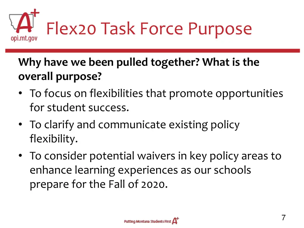 flex20 task force purpose