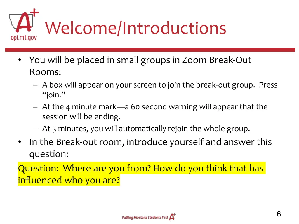 welcome introductions