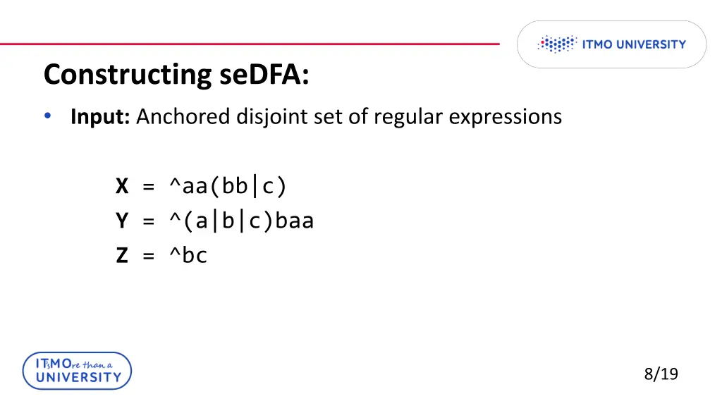 constructing sedfa input anchored disjoint