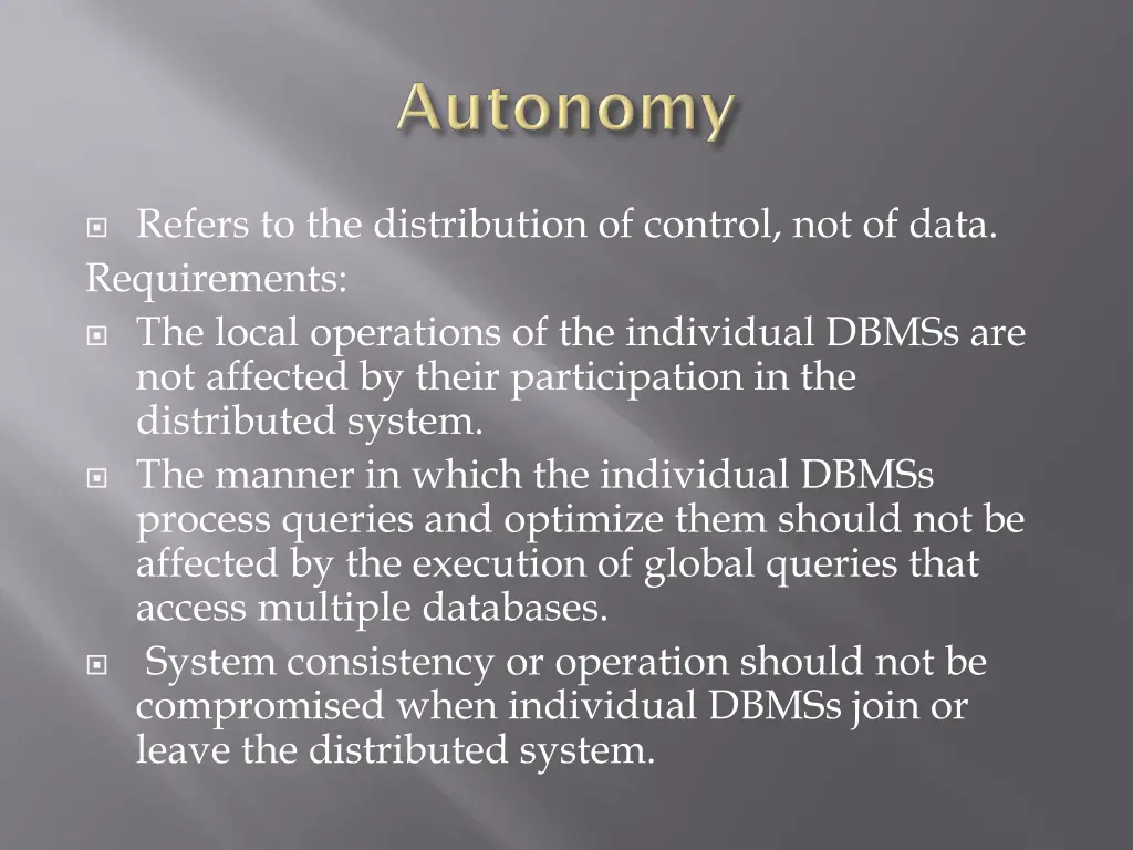 refers to the distribution of control not of data