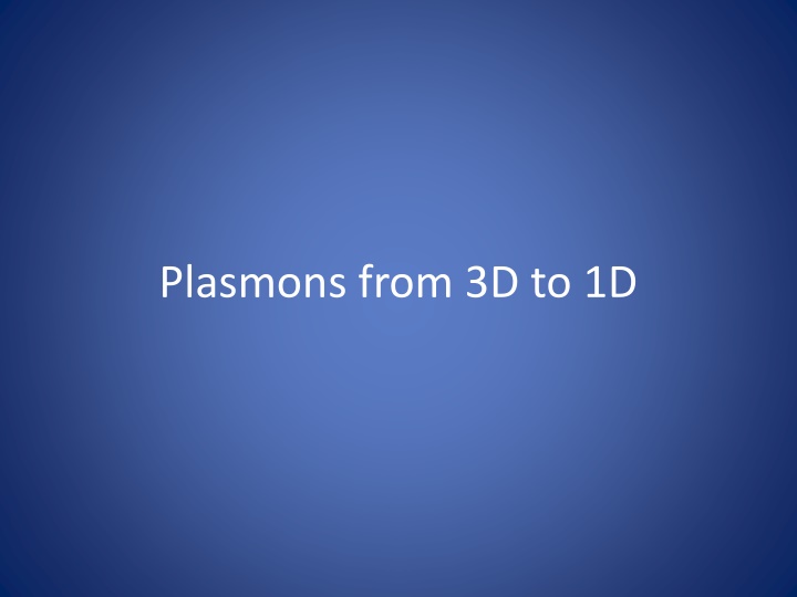 plasmons from 3d to 1d