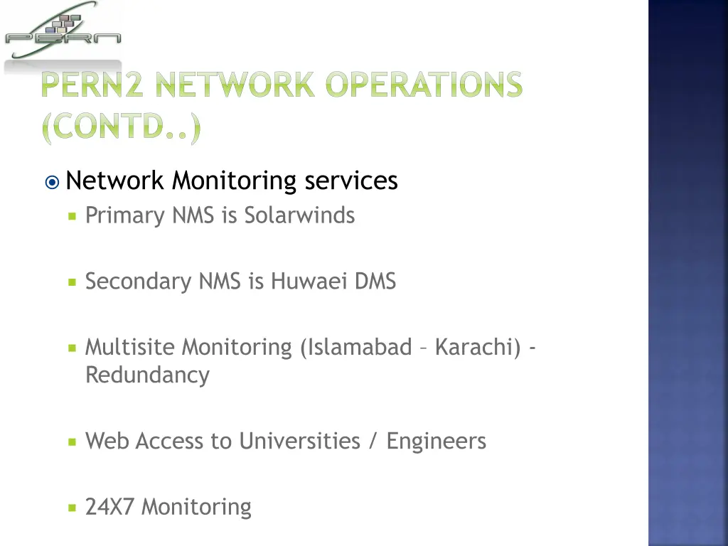 pern2 network operations contd