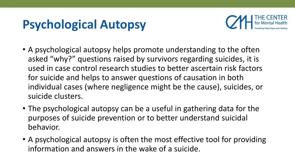 psychological autopsy