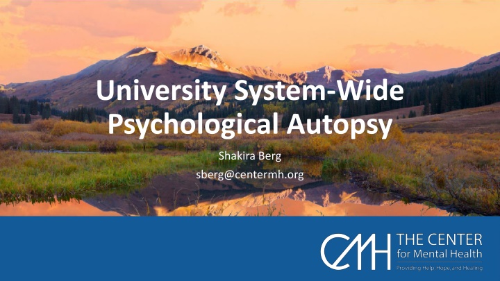 university system wide psychological autopsy