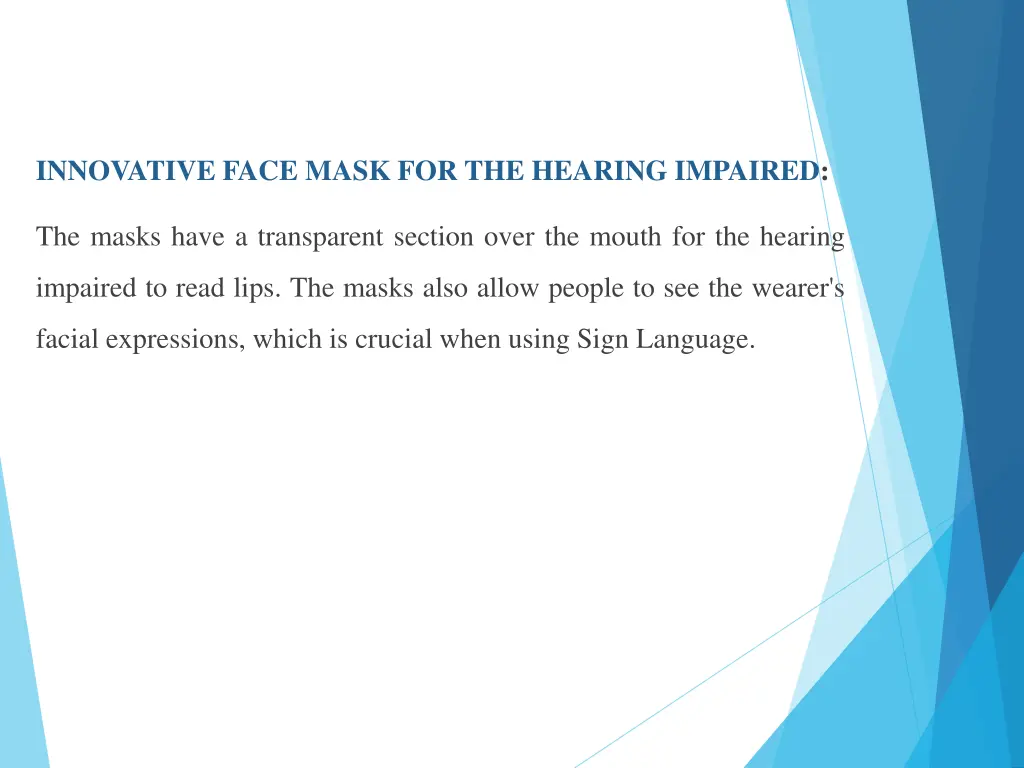 innovative face mask for the hearing impaired
